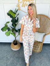 Load image into Gallery viewer, Jessica White Denim Floral Jumpsuit