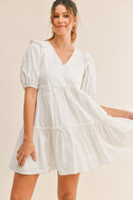 Load image into Gallery viewer, Off White Ruffle Shoulder Dress