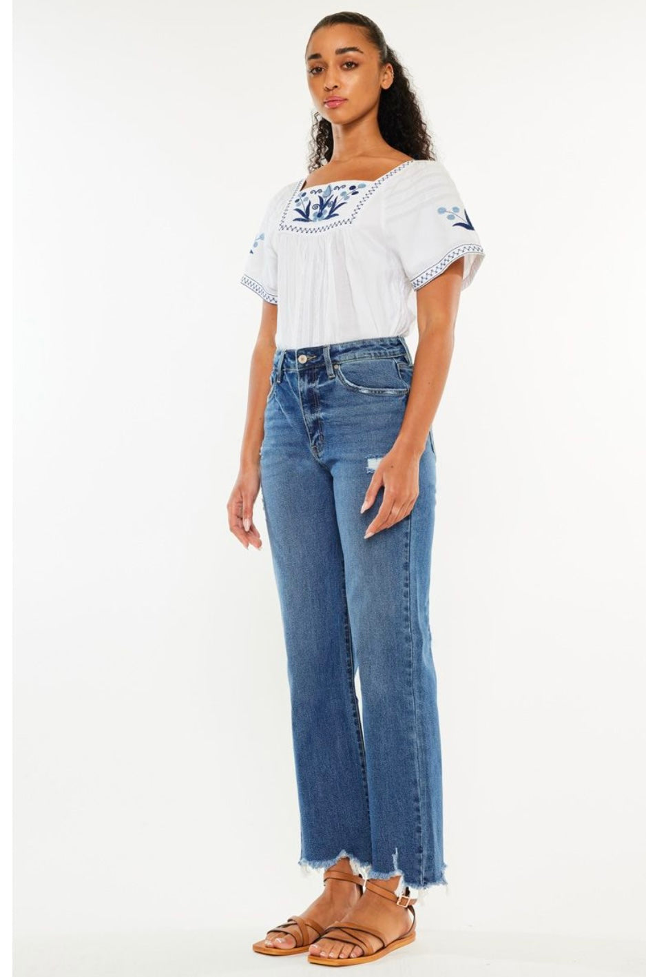 KanCan High Rise Slim Wide Leg Denim