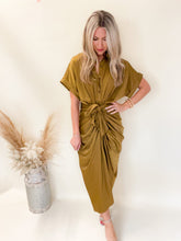Load image into Gallery viewer, Stuart Front Tie Satin Dress