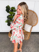 Load image into Gallery viewer, Tristin Scarf Print Satin Self Tie Dress