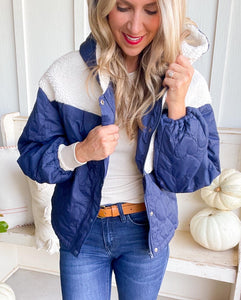 Lindsey Navy Puff Jacket