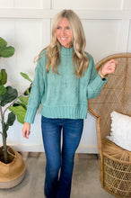 Load image into Gallery viewer, Teal High Collar Sweater