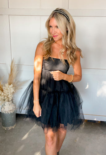 Beba Black Tulle Dress