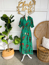 Load image into Gallery viewer, Spring Green Tiered Flower Dress