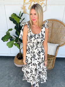 Printed Poplin Tiered Dress