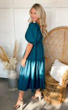 Load image into Gallery viewer, Teal Tiered Fall Dress