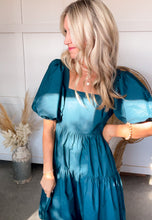 Load image into Gallery viewer, Teal Tiered Fall Dress
