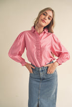 Load image into Gallery viewer, Ruffle Collar Button Down Shirt