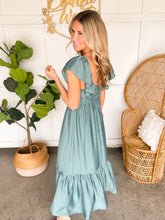 Load image into Gallery viewer, Light Teal Honey Midi Dress