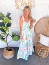 Load image into Gallery viewer, Spring Floral Maxi Tie Dress