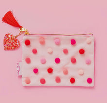 Load image into Gallery viewer, Pink Pom Pom Zipper Pouch
