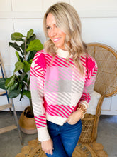 Load image into Gallery viewer, Callie Pink Plaid Sweater