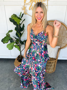 Betty Navy Floral Maxi Dress
