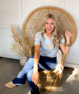 Sky Taupe Short Sleeve Sweater