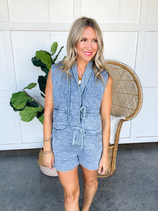 Quilted Denim Shorts