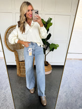 Load image into Gallery viewer, High Rise Ankle Wide Palazzo Denim (light wash)