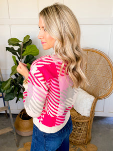 Callie Pink Plaid Sweater