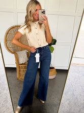 Load image into Gallery viewer, High Rise Ankle Wide Palazzo Denim (Dark Wash)