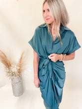 Load image into Gallery viewer, Stuart Front Tie Satin Dress