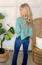 Load image into Gallery viewer, Teal High Collar Sweater