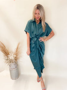 Stuart Front Tie Satin Dress