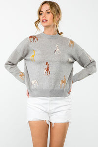 THML Horse Pattern Sweater