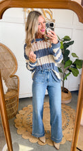 Load image into Gallery viewer, Navy Stripe Ladder Knit Pullover
