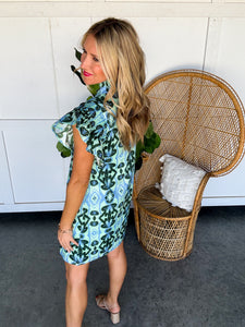 THML Mint Ruffle Sleeve Dress
