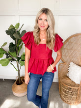 Load image into Gallery viewer, Regan Square Neck Peplum