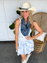Load image into Gallery viewer, Avery TreeHouse Print Lace Trim Mini Dress