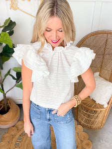 THML White Textured Top
