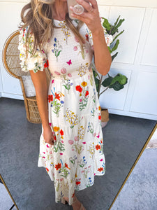 THML Puff Sleeve Floral Maxi