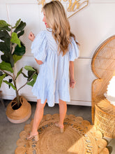 Load image into Gallery viewer, Grady Blue Stripe Mini Dress