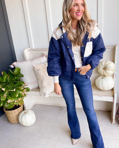 Lindsey Navy Puff Jacket