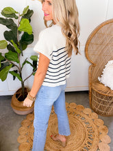 Load image into Gallery viewer, Brittany Stripe Navy Sweater Top