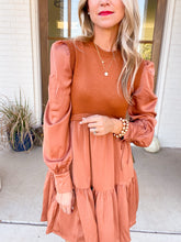 Load image into Gallery viewer, Copper Contrast Dress