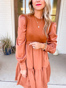 Copper Contrast Dress
