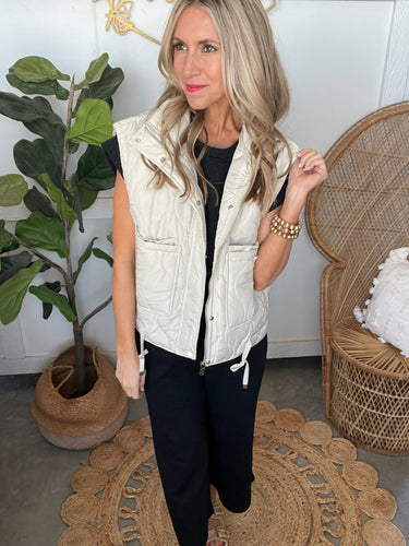 High Collar Quilted Vest