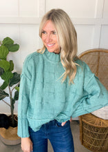 Load image into Gallery viewer, Teal High Collar Sweater