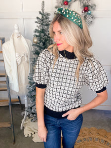 THML Black Balloon Sleeve Top