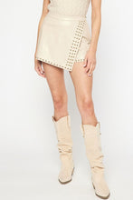 Load image into Gallery viewer, Faux Leather Wrap Studded Skort