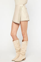 Load image into Gallery viewer, Faux Leather Wrap Studded Skort