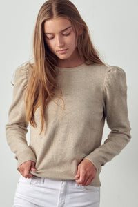 Puff Sleeve Basic Sweaters