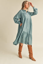 Load image into Gallery viewer, Dusty Sage Tiered Midi Dress