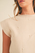 Load image into Gallery viewer, Light Taupe Embellished Pearl Top