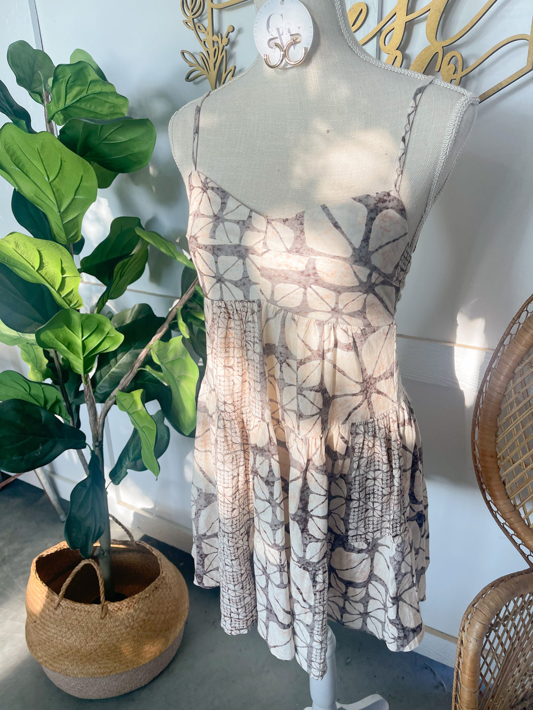Janell Khaki Mini Dress