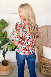 Gentry THML Pattern Sleeve Top