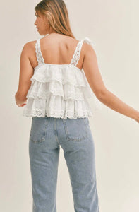 Marley Embroidered Tiered Top