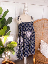 Load image into Gallery viewer, Navy Tiered Floral Dress